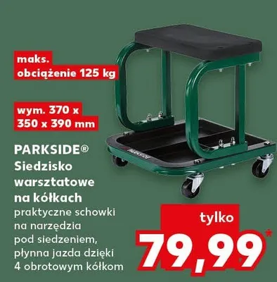 Siedzisko warsztatowe na kółkach promocja w Kaufland
