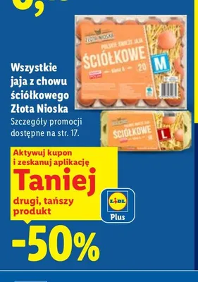 Jajka kurze z chowu ściółkowego Złota Nioska promocja w Lidl