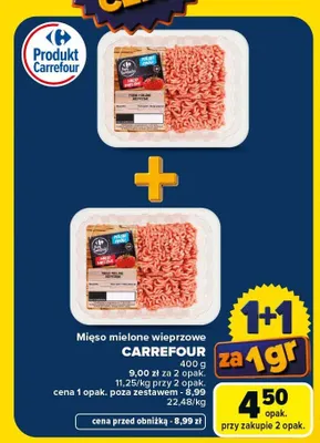 Mięso mielone wieprzowe Carrefour promocja w Carrefour