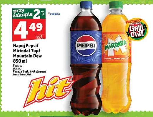 Napój Pepsi/Mirinda/7up/Mountain Dew promocja w TOPAZ