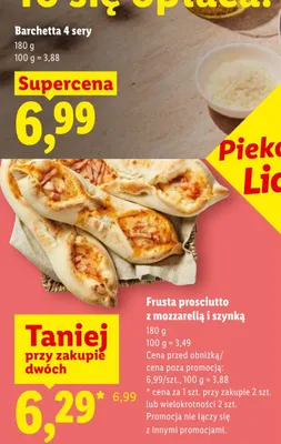 Frusta prosciutto z mozzarellą i szynką promocja w Lidl