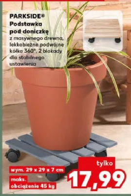 Podstawka pod doniczkę z masywnego drewna promocja w Kaufland