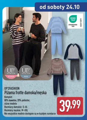 Piżama frotte męska Up2fashion promocja w Aldi