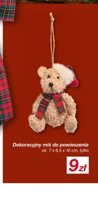 Dekoracyjny miś do powieszenia 7x6,5x10 cm promocja w KiK