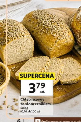 Chleb razowy ze słonecznikiem promocja w Auchan