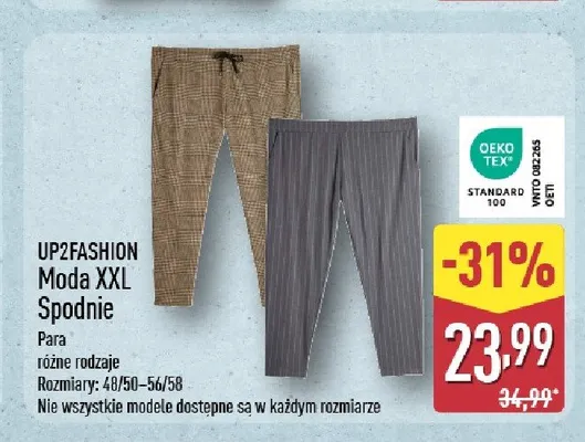 Spodnie damskie UP2FASHION Moda XXL promocja w Aldi