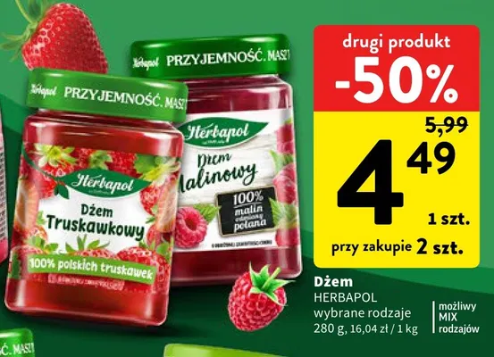 Dżem Herbapol truskawkowy promocja w Intermarche