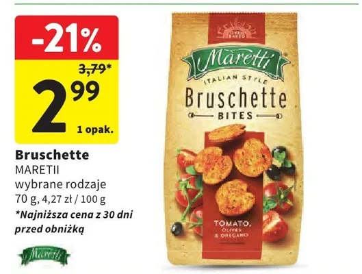 Bruschette wybrane rodzaje promocja w Intermarche