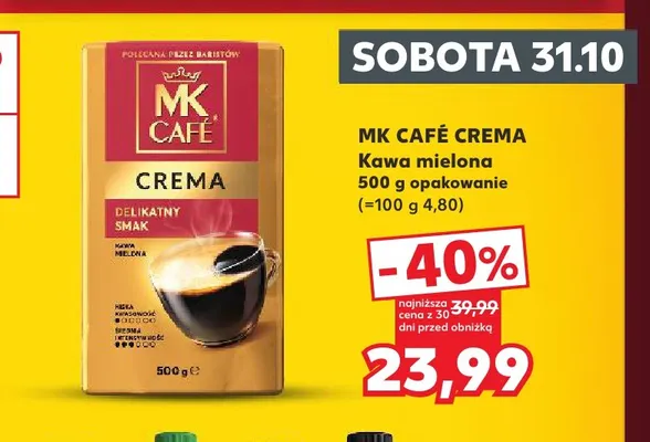 Kawa mielona MK Café Crema promocja w Kaufland