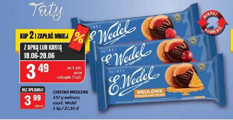 Ciastka Wedlowe E.Wedel promocja w Chorten