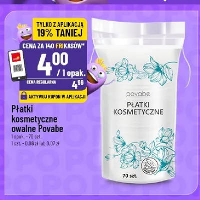 Płatki kosmetyczne owalne Povabe promocja w POLOmarket