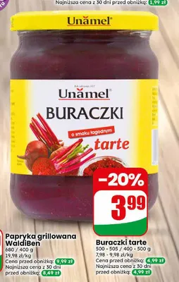 Buraczki tarte Unămel promocja w Dino