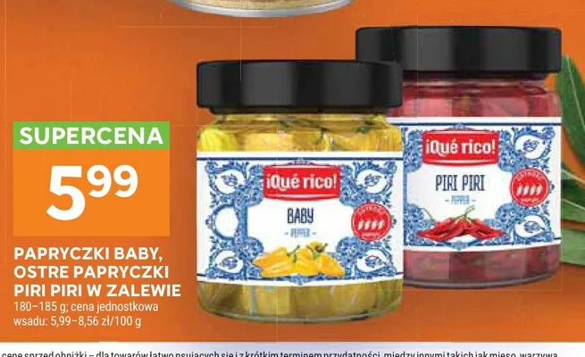 Papryczki ostre piri piri w zalewie iQué rico! promocja w Stokrotka