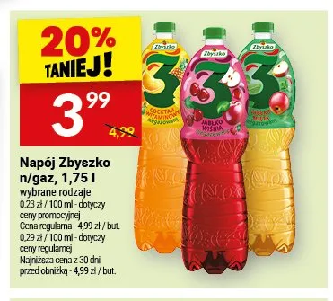 Napój Zbyszko n/gaz jabłko mięta 1,75l promocja w Twój Market