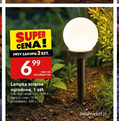 Lampka solarna ogrodowa promocja w Twój Market