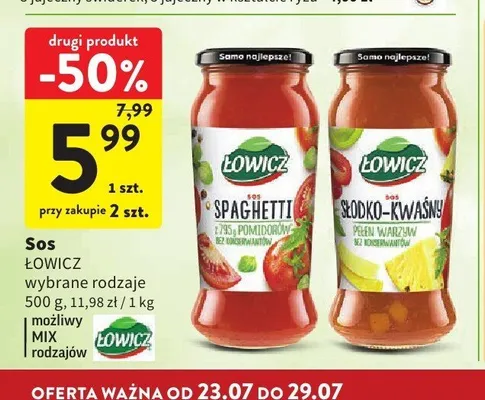 Sos spaghetti Łowicz promocja w Intermarche