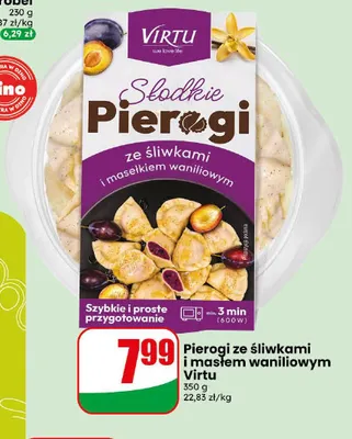 Pierogi ze śliwkami i masłem waniliowym Virtu promocja w Dino