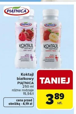 Koktajl białkowy Piątnica malina-granat promocja w Carrefour Market