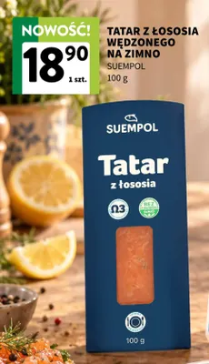 Tatar z łososia wędzonego na zimno Suempol promocja w Intermarche