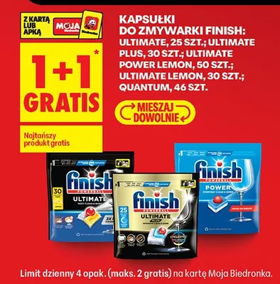 Kapsułki do zmywarki Finish Ultimate 25 szt. promocja w Biedronka