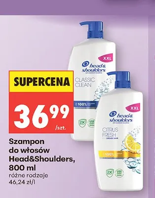 Szampon do włosów Head&Shoulders Citrus Fresh promocja w Biedronka