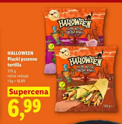 Placki pszenne tortilla Halloween Carrot promocja w Lidl