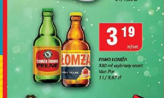 Piwo Łomża Jasne Pełne promocja w Chorten