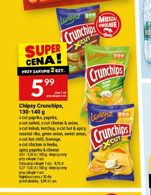 Chipsy Crunchips X-Cut paprika promocja w Twój Market