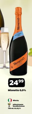 Wino Mionetto 0,0% Prosecco bezalkoholowe półwytrawne promocja w Netto