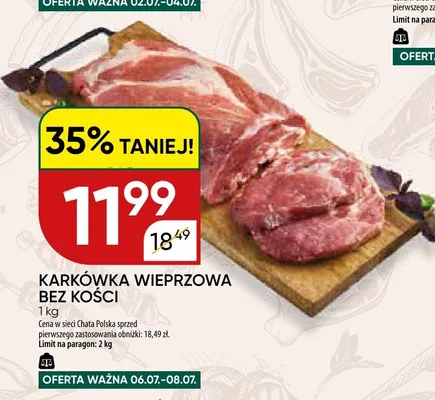 Karkówka wieprzowa bez kości promocja w Chata Polska