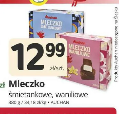 Mleczko waniliowe Auchan promocja w Marketvita