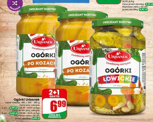 Ogórki łowickie Urbanek promocja w Dino