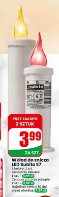 Wkład do znicza LED Subito S7 promocja w Dino