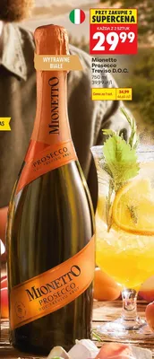 Wino musujące Mionetto Prosecco Treviso D.O.C. wytrawne białe promocja w Biedronka