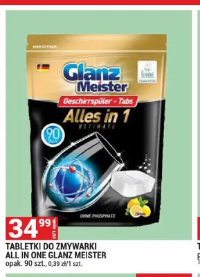 Tabletki do zmywarki All in One Glanz Meister promocja w Merkury Market