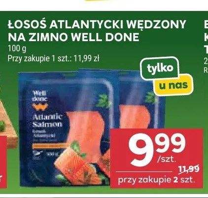 Łosoś atlantycki wędzony na zimno Well Done promocja w Stokrotka