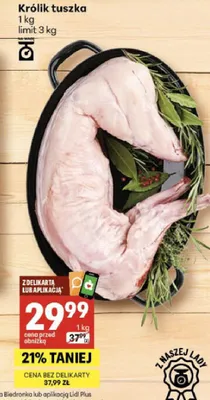 Królik tuszka promocja w Delikatesy Centrum