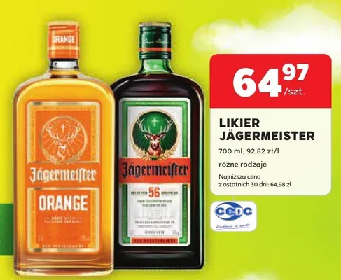 Likier Jägermeister Orange promocja w Stokrotka