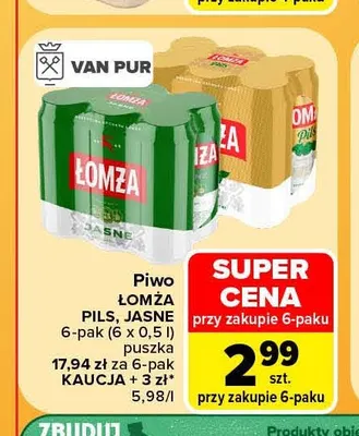 Piwo Łomża Pils 6-pak promocja w Carrefour