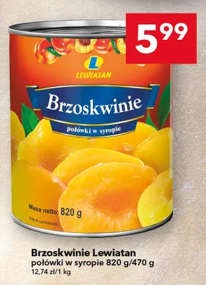 Brzoskwinie Lewiatan połówki w syropie promocja w LEWIATAN