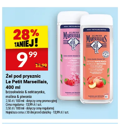 Żel pod prysznic Le Petit Marseillais malina & piwonia promocja w Twój Market