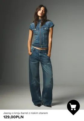 Jeansy o kroju barrel z niskim stanem promocja w Bershka