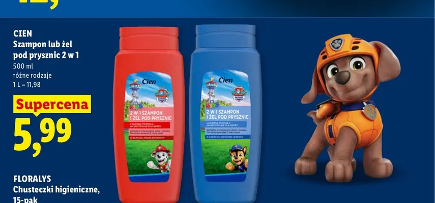 Szampon i żel pod prysznic 2 w 1 Cien Kids o zapachu truskawkowym promocja w Lidl