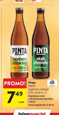 Piwo Pinta Atak Chmielu American IPA promocja w Intermarche