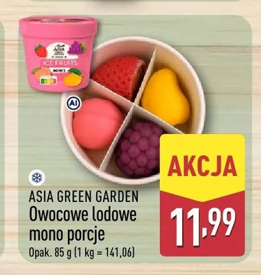 Owocowe lodowe mono porcje Asia Green Garden promocja w Aldi