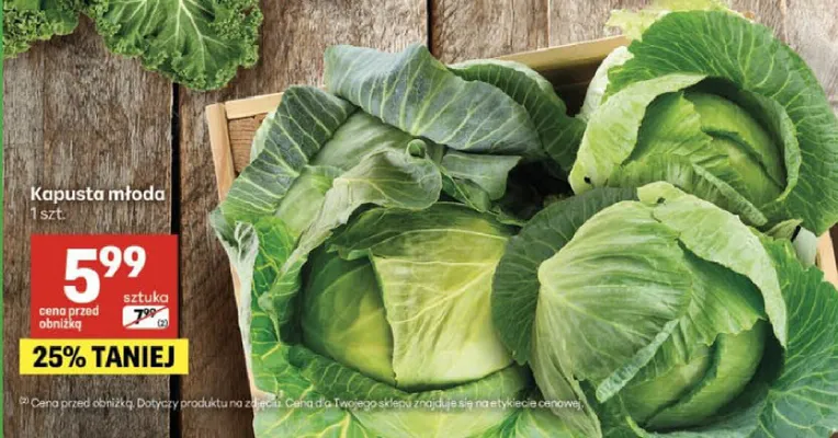 Kapusta młoda promocja w Delikatesy Centrum