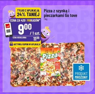 Pizza z szynką i pieczarkami Go tove promocja w POLOmarket