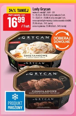 Lody Grycan czekoladowe promocja w POLOmarket