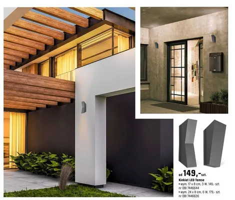 Kinkiet LED Temse wym. 24x8cm 6W promocja w OBI