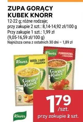 Zupa gorący kubek Knorr promocja w Stokrotka